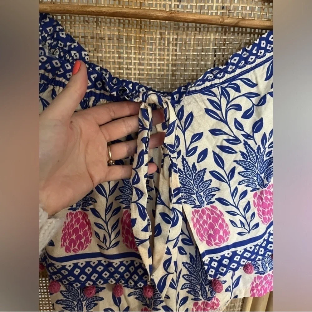 FARM Rio Off The Shoulder Crop Ruffle Blouse - Picture 5 of 11